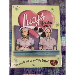 I Love Lucy Chocolate Factory Scene Metal Sign Episode 39 Wall Decor 12.5x16
